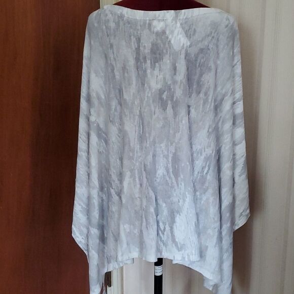 𝅺PUREJILL 56% linen pullover NWT poncho style size OS - Picture 2 of 7